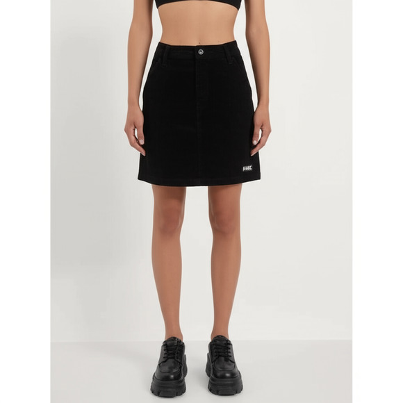 NWT HIDE AND SEEK Womens Skirt Size Small Black Mini Corduroy Trendy Streetwear - Picture 1 of 4